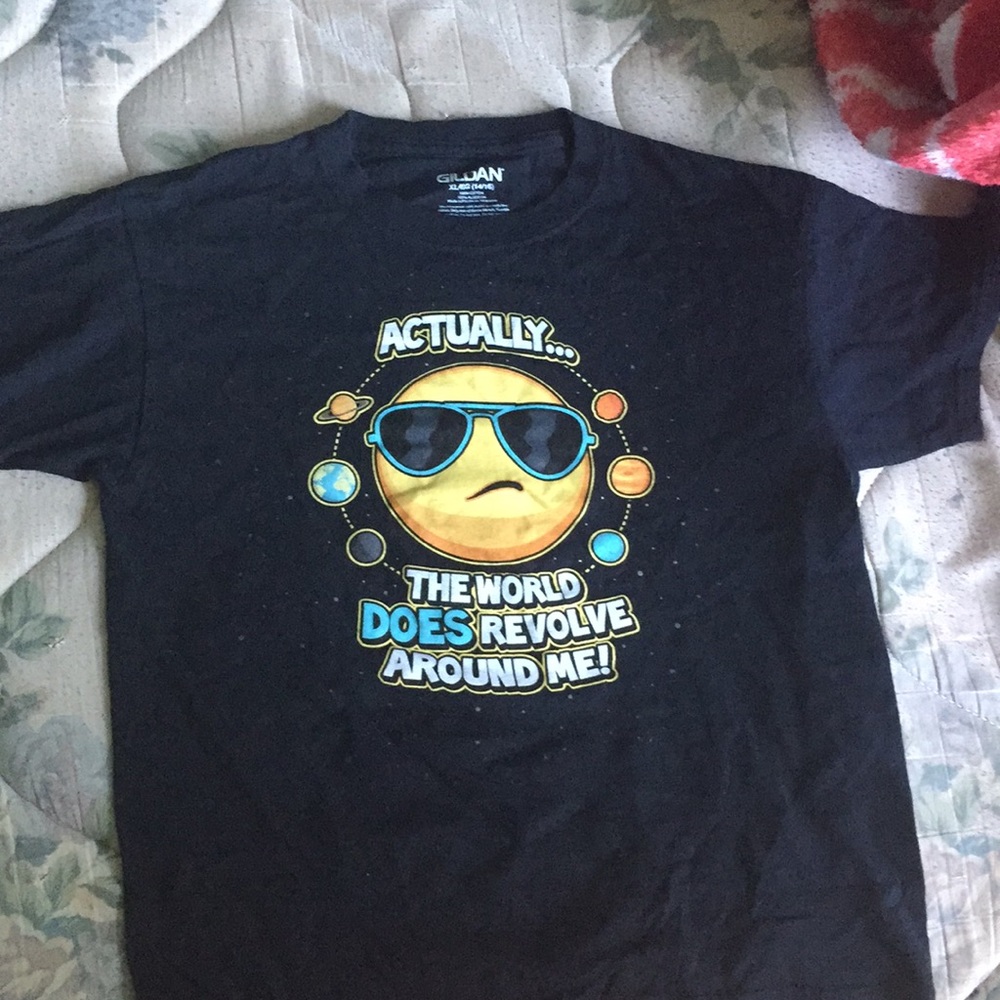 Funny Kids Graphic Black Tee-Shirt!